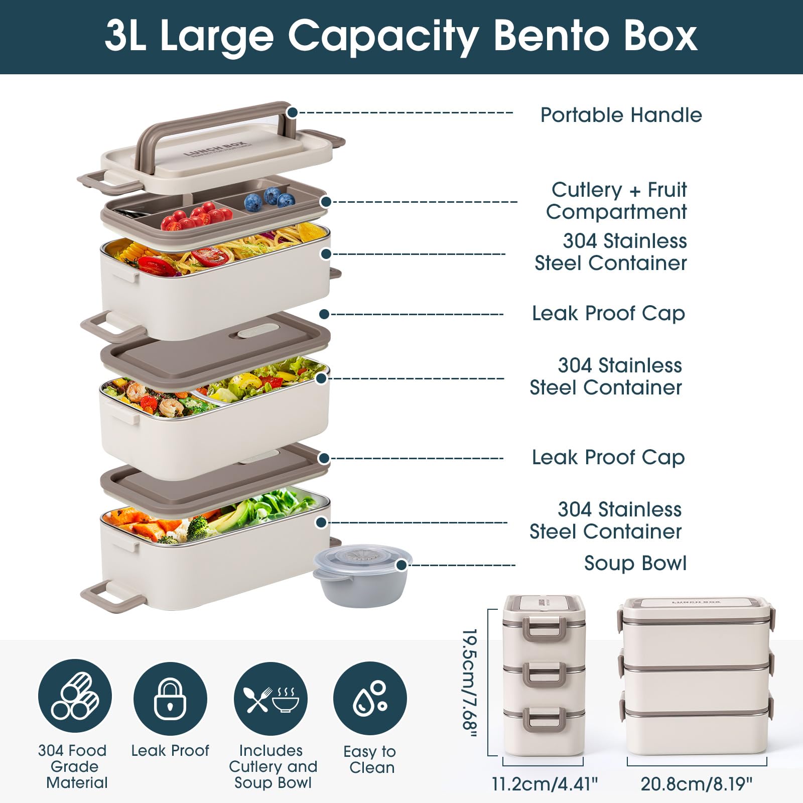 Insulated 304 Stainless Steel  - Food Storage With Dividers review and price